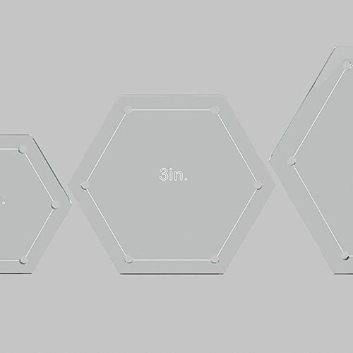 1 1/4 Seam Allowance 3 2 1/8 Acrylic Hexagon & Triangle Quilting Template Set 4 