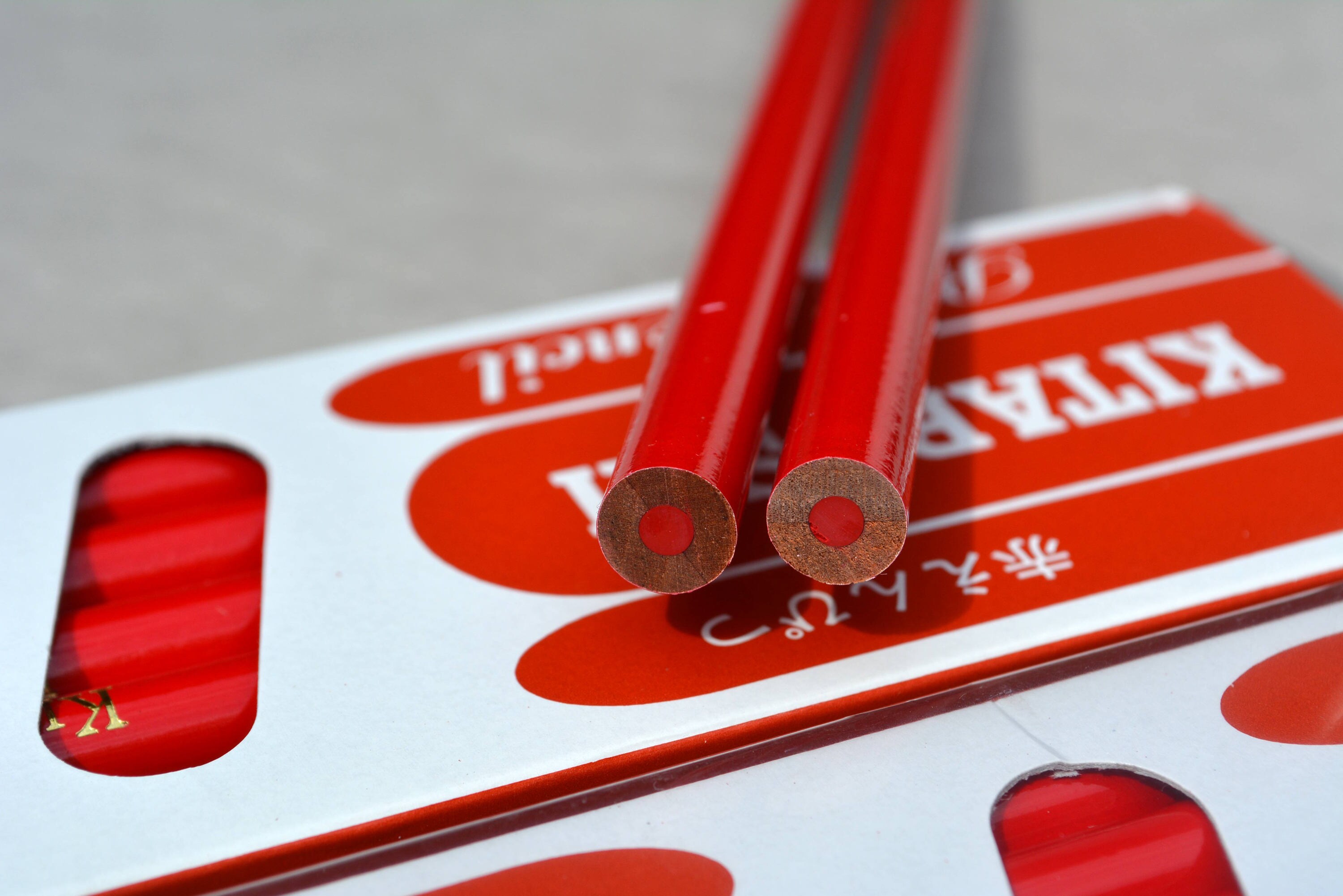 KITABOSHI 9352 Red Marking Pencils 12 Pack Made in Japan 