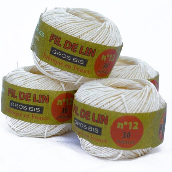 30m roll of Fil Au Chinois General Use Linen Thread (crafts, cooking, gardening) "Gros Bis - Fil de Lin" no 12 & 16 avail - Made in France