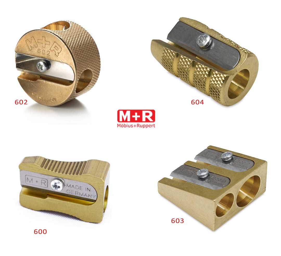 Mobius Ruppert MR Brass Pencil Sharpener Choose From 4 Shapes Made in