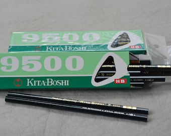 KITABOSHI 9500 "Drawing and Retouching" Pencil - HB - Made in Japan - Pack of 12