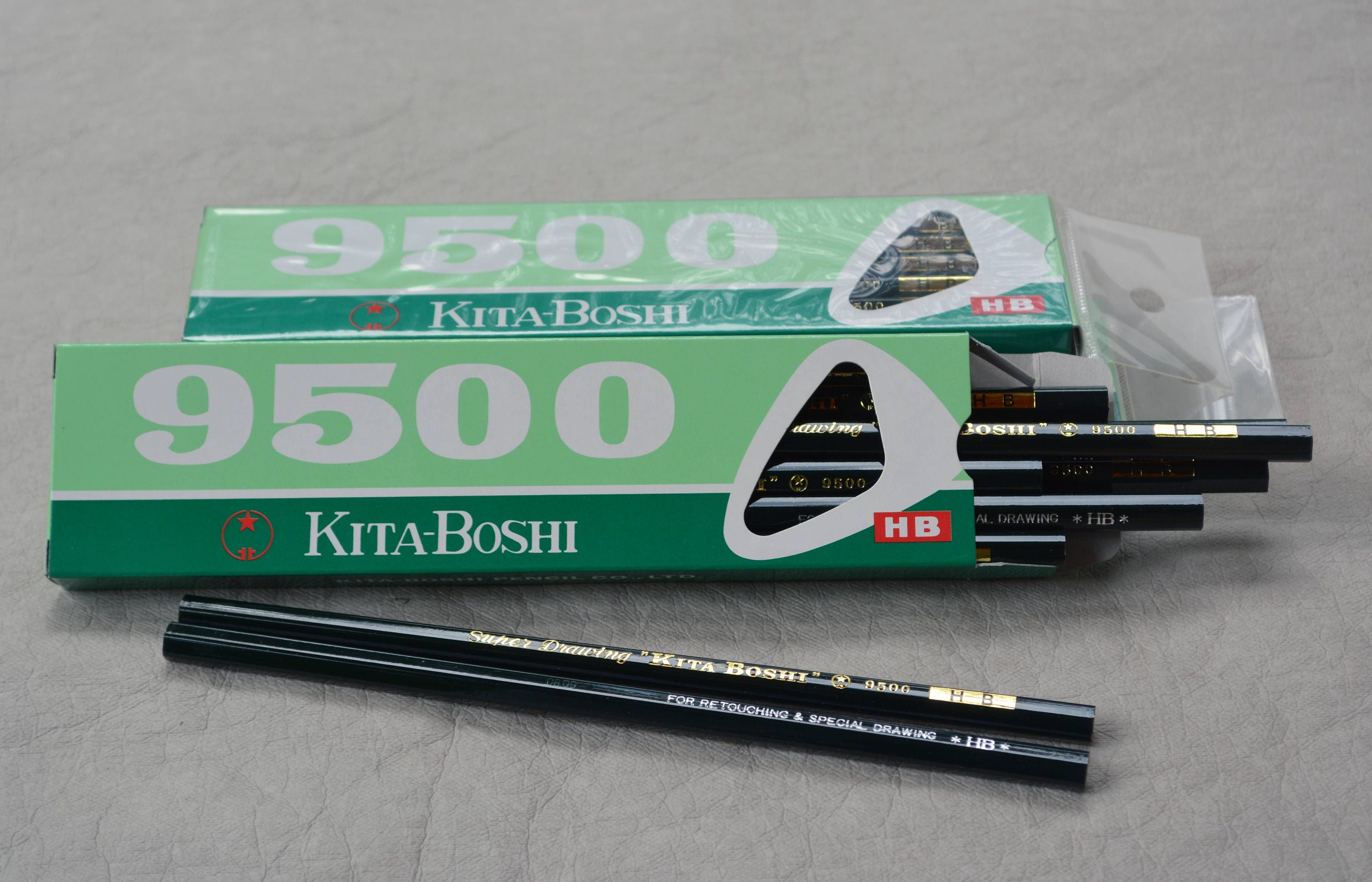 KITABOSHI 9500 drawing and Retouching Pencil HB Made in Japan Pack