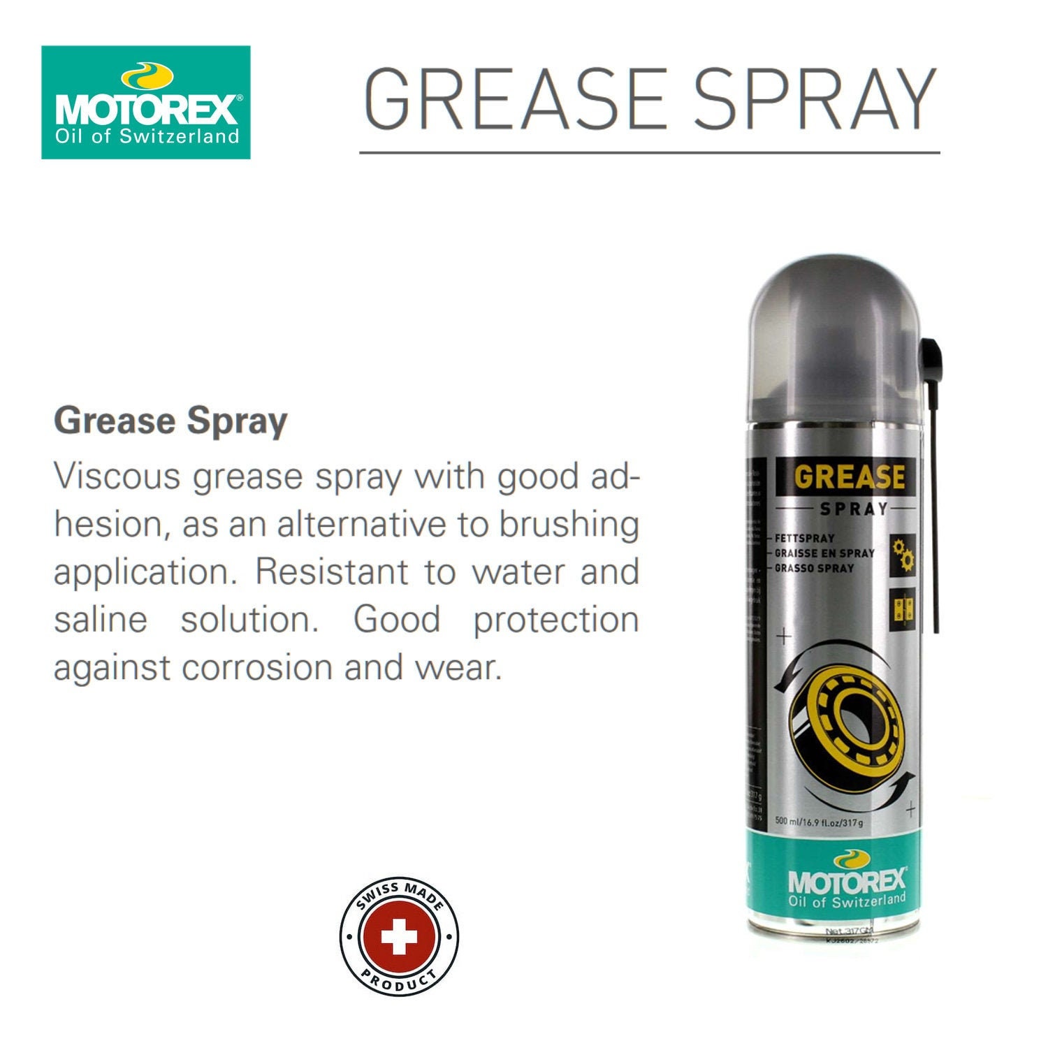 Motorex SILICONE OIL SPRAY 500ml Made in Switzerland Finest