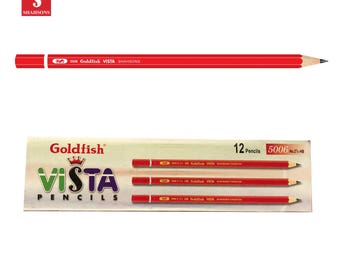 Shahsons Goldfish Vista Pencils - 2 1/2 HB - 12 PACK - Quality Drafting Pencils - made in Pakistan