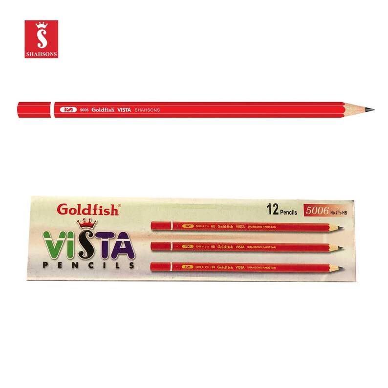 Shahsons Goldfish Vista Pencils 2 1/2 HB 12 PACK Quality Drafting Pencils made in Pakistan image 1