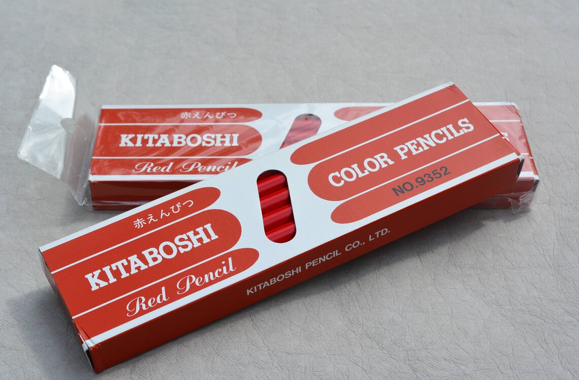 KITABOSHI 9352 Red Marking Pencils 12 Pack Made in Japan Etsy