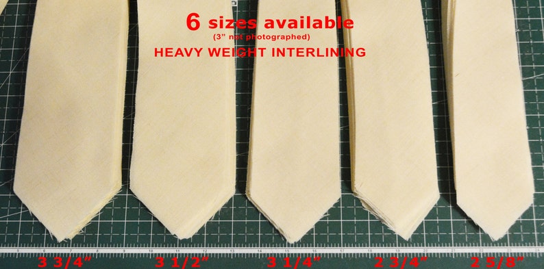 viscose AC Ter Kuile Made Netherlands wool PRE-CUT 3 14 wide heavy weight necktie interfacing interlining finest available