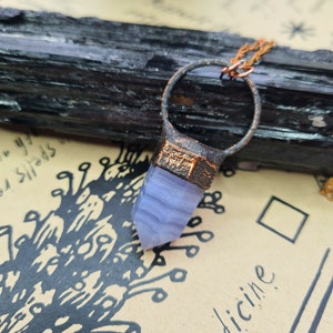 Blue Lace Agate Copper Necklace Electroformed Jewellery image 2