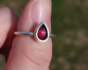 Garnet ring. Size 7.  Made of .925 Sterling silver. Natural garnet. January birthstone.