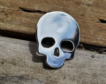 Sterling silver skull necklace. Skull necklace. Skull charm.