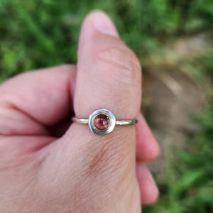 Pink tourmaline ring. Sterling silver. Size 8. October birthstone.
