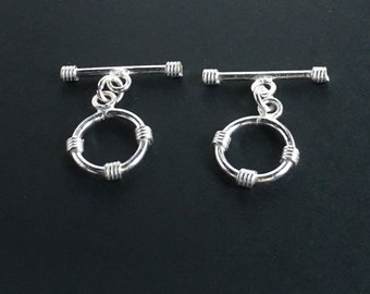 Silver Plated Circle Toggle Clasps