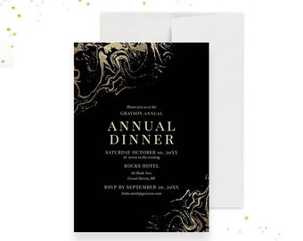 Annual Dinner Party Invitation, Gold Gala Editable Template Digital Download, Corporate Event Company Office Party Printable, Work Party