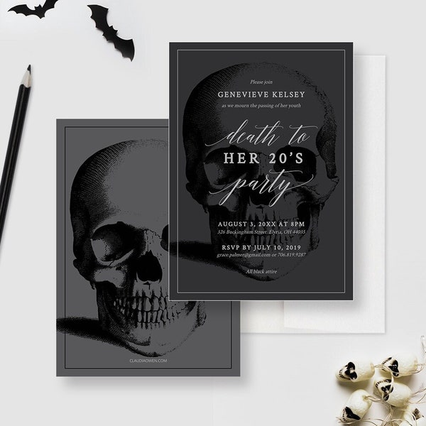 Death to Your 20s Party Invitation Editable Template, RIP 20s, Death To My 20s Death Party, 30th Birthday Digital Download