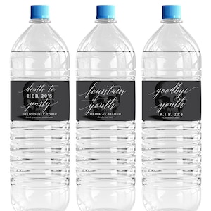 Water Bottle Labels Death to My 20s Template, Fountain of Youth Printable Digital Download, Goodbye Youth Bottle Label for 30th Birthday