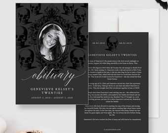 Death to My 20s Obituary Editable Template, Printable Funeral Program Digital Download, Death To My 30s 40s 50s, 30th Death Birthday Party