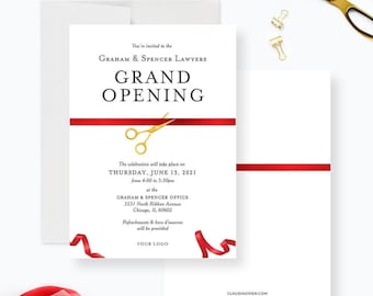 Grand Opening Editable Template Launch Party Digital Download, Ribbon Cutting Ceremony New Business Opening New Office Inauguration