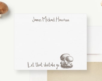 Let That Shiitake Go Note Card, Funny Card for Him Husband Boyfriend, Funny Gag Gifts, Mushroom Card