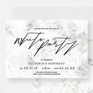 All White Party Invitation Template, White Themed Invites All White Affair, White Invites Printable Digital Download