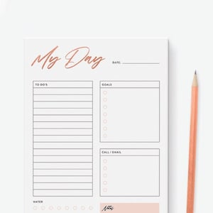 Daily Planning To Do List Notepad Personalized Notepad, Custom Desk Notepad Stationery Daily Agenda Desk Pad, Daily Schedule Stationary