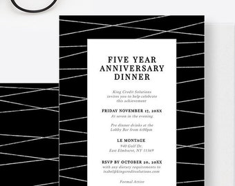 Business Anniversary Invitation Editable Template, Corporate Work Party Printable Digital Download, Elegant Company Party Invitation