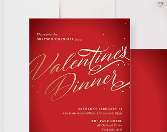 Valentines Dinner Party Invitation Template, Romantic Valentines Day Cards Digital, Printable Valentines Invites, Valentine Birthday