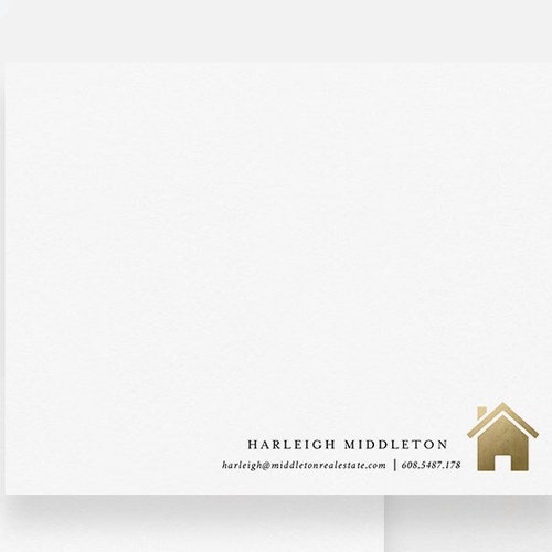 House Note Cards Flat Note Cards Personalized Realtor Etsy