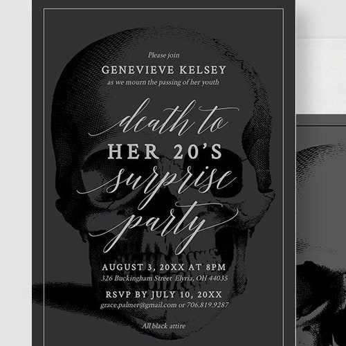 Death to My 20s Invitation Template for Phone Editable Digital Etsy Death to My 20s Invitation Template for Phone Editable Digital Etsy