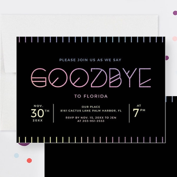Goodbye Party Invitation Editable Template, Leaving Party Printable Digital Download, Farewell Party Going Away Party, Moving Away
