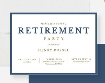 Retirement Party Invitation Editable Template, Retirement Printable Digital Download, Teacher Nurse Army Retirement Cards
