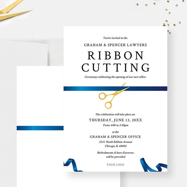 Ribbon Cutting Invitation Etsy
