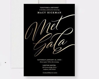 Met Gala Birthday Party Invitation Template Instant Download, Met Gala Invitation Printable Digital Download