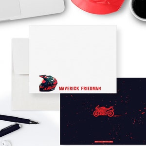 Cartes de remerciement d'anniversaire moto, papeterie moto personnalisée, carte moto moto personnalisée pour lui, cadeau amateur de moto pour papa et homme