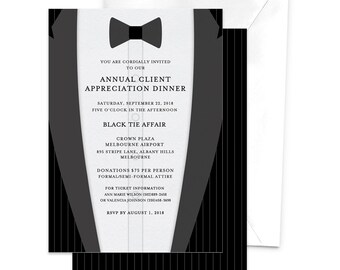 how to say black tie on invitation