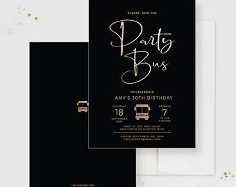 Party Bus Invitation Etsy