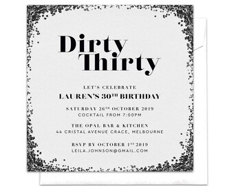 dirty 30 invitation etsy