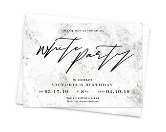 All White Invitations 6