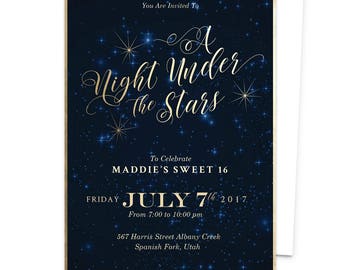 Starry Night Invite Etsy