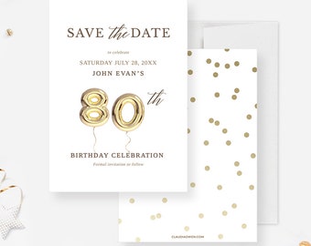 80th Save The Date Etsy