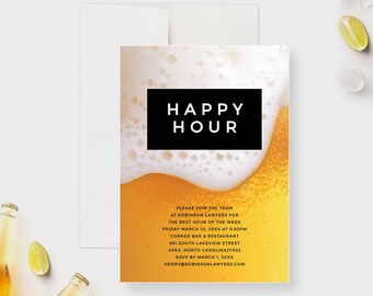 Beer Birthday Party Invitation Template, Mens Birthday Printable Digital Download, 21st 30th 40th Adult Birthday Party, Happy Hour
