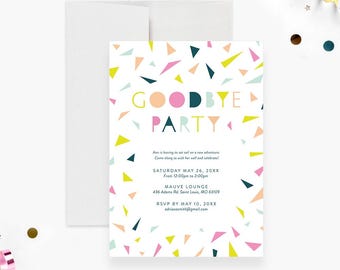 Goodbye Party Invitation Template, Colorful Leaving Party Digital Download, Farewell Party Going Away Party, Moving Away Party