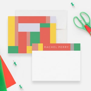 Papeterie personnalisée pour femme, cartes de correspondance personnelles, cartes de correspondance géométriques Papeterie de bureau personnalisée cadeau pour elle
