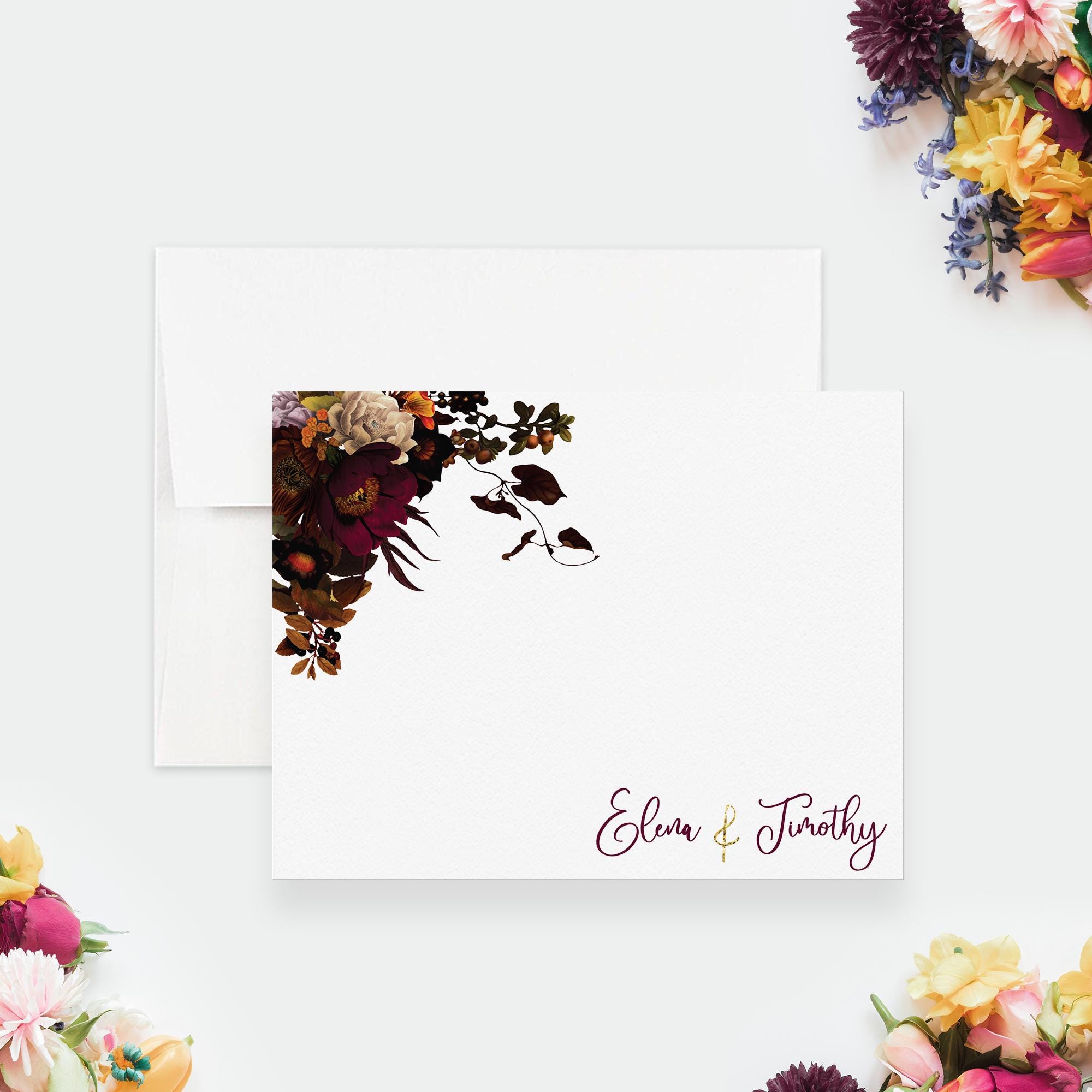 Personalized Wedding Card Custom Floral Greeting Card Bride Gift ...