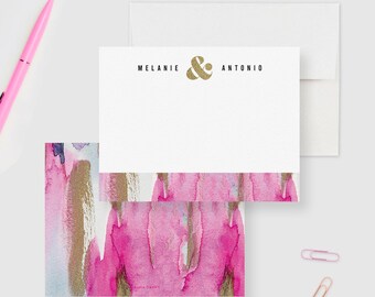 Personalized Couple Stationary, Family Note Card Set, Wedding Engagement Gift, Modern Custom Stationary Bridal Shower Gift, Newlywed Gifts