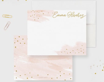 Thank You Note Card Set with Envelopes, Personalized Womens Teen Girl Stationery, Custom Stationary for Women, Name Stationery Notecards