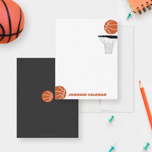 Cartes de remerciement personnalisées pour le basket-ball pour anniversaire d'enfants