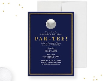 Golf Birthday Party Template Invitation, Par-tee Digital Invite, 30th 40th 50th Invitation for Men and Boys, Golfing Tournament