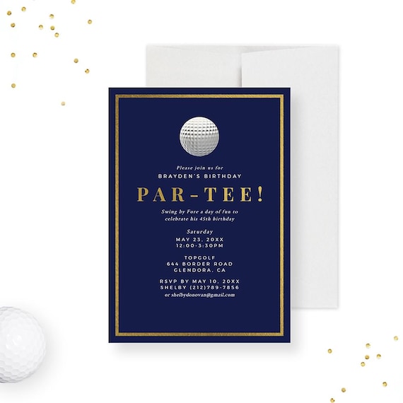 Golf Birthday Party Template Invitation, Par-tee Digital Invite, 30th 40th 50th Invitation for Men and Boys, Golfing Tournament