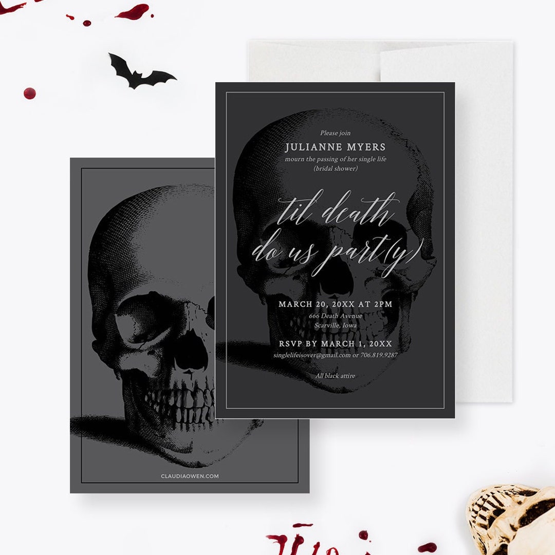 Til Death Do Us Part Url Card Til Death Do Us Part Party Invitation Editable Template, Wedding Bridal