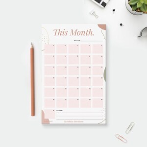 Monthly Planner Notepad This Month, Goals Overview Calendar, Monthly Agenda Productivity Planner Pad, Coworker Family Mom Student Gift